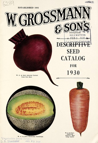 W. Grossmann & Son's descriptive seed catalog for 1930