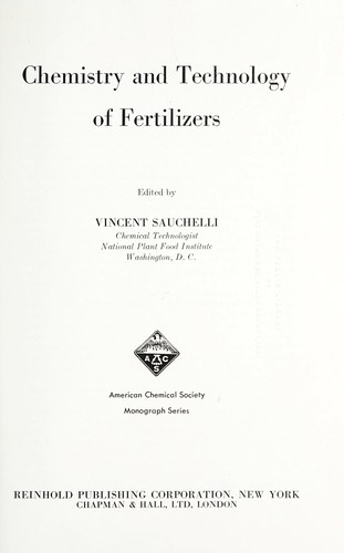 Chemistry and technology of fertilizers