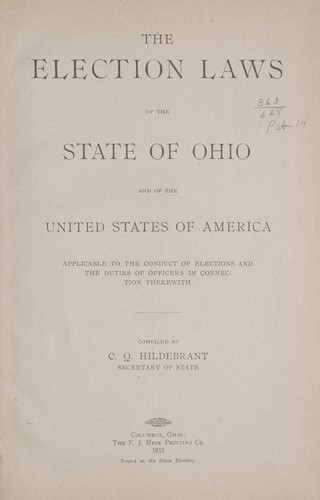 The election laws of the state of Ohio and on the United States of America