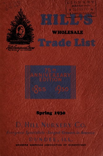 Hill's wholesale trade list