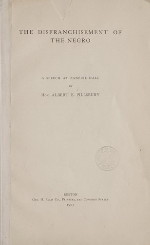 The disfranchisement of the negro