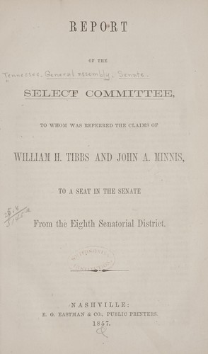 Report of the Select Committee