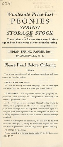 Peonies spring storage stock