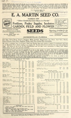 Fertilizers, poultry supplies, incubators, garden, field and flower seeds