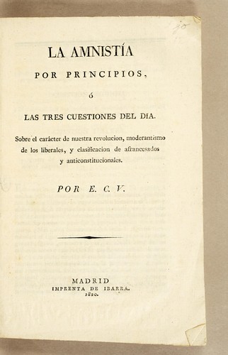 La amnistía por principios, ó Las tres cuestiones del dia
