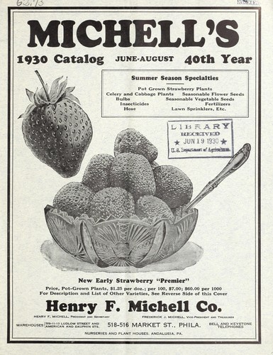 Michell's 1930 catalog, June-August, 40th year