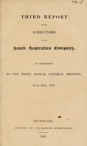 Third report of the directors ... June 28th, 1839