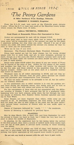 The Peony Gardens, 1930, still in force 1932