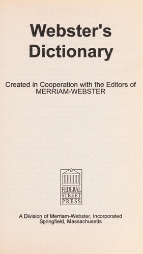Webster's dictionary