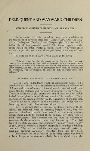 Delinquent and wayward children