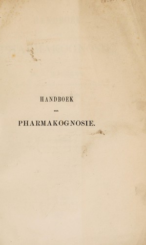 Handboek der pharmakognosie