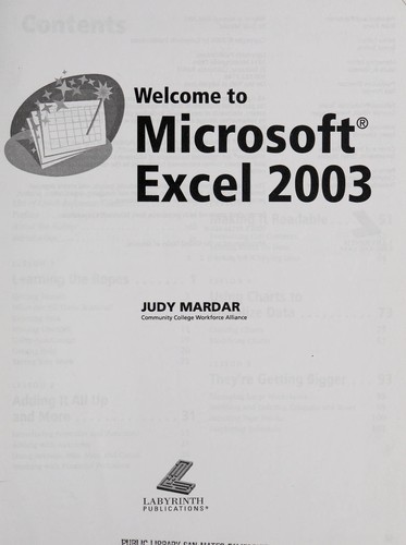 Welcome To Microsoft Excel 2003 (Sliver Series)