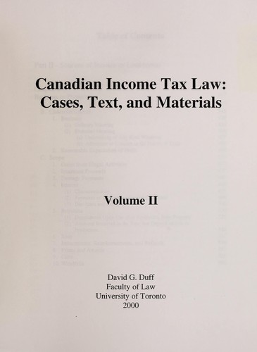 Canadian income tax law
