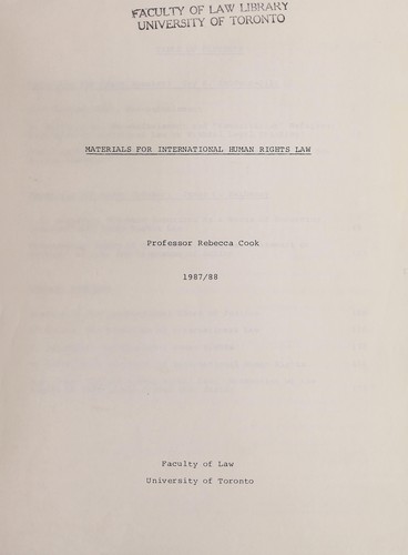 Materials for international human rights law