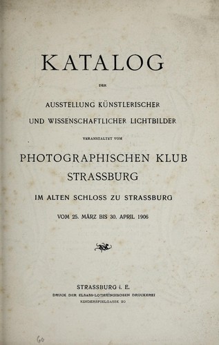 Ausstellung Künstlerischer u. Wissenschaftlicher Lichtbilder