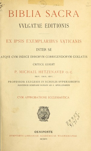 Biblia sacra Vulgatae editionis