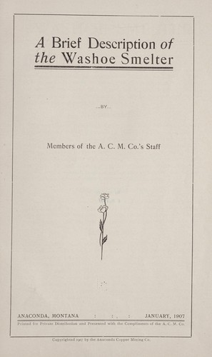 A brief description of the Washoe smelter