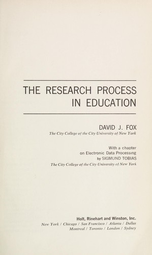 The research process in education