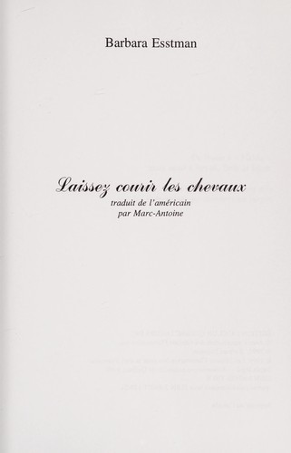 Laissez courir les chevaux