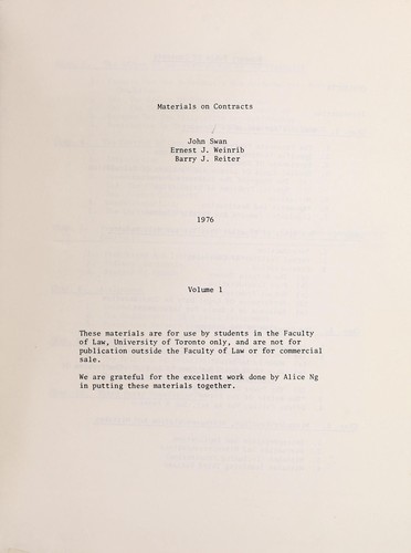 Materials on contracts