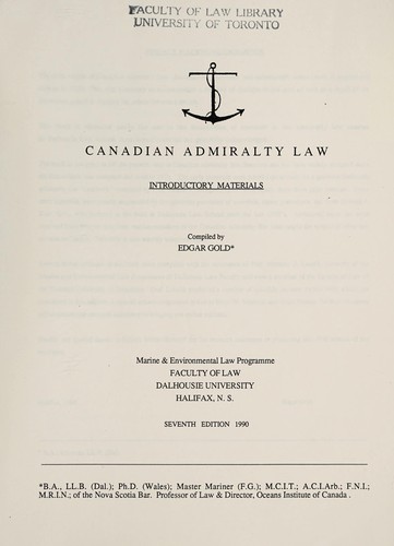 Canadian admiralty law