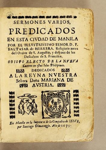Sermones varios, predicados en esta ciudad de Manila