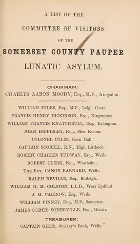 Third report of the Somerset County Asylum, for insane paupers
