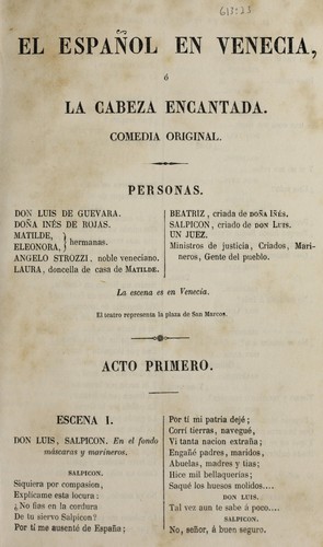 El español en Venecia, ó La cabeza encantada