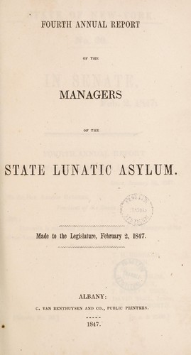 Fourth annual report of the managers of the State Lunatic Asylum