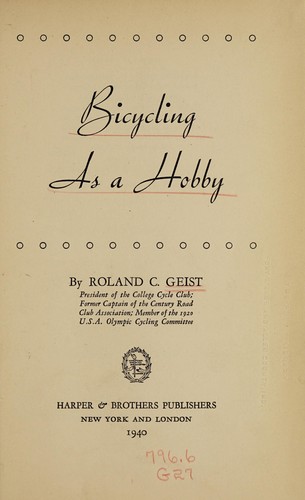Bicycling as a hobby