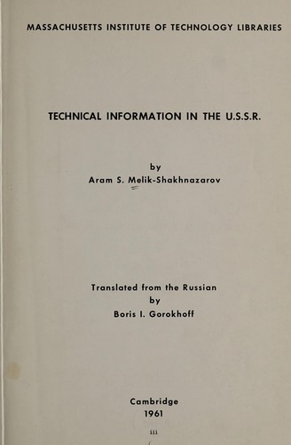 Technical Information in the U.S.S.R.