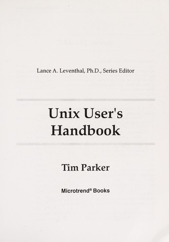 Unix user's handbook