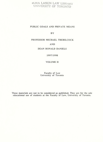 Public goals and private means