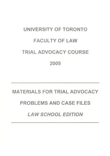 Materials for trial advocacy