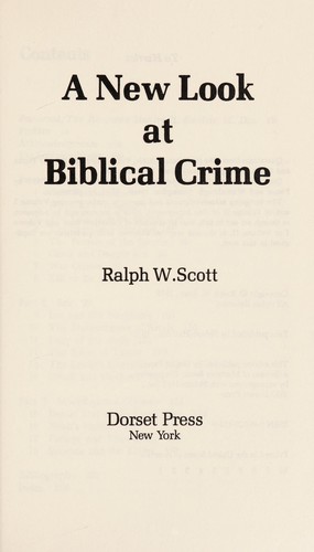 A new look at Biblical crime