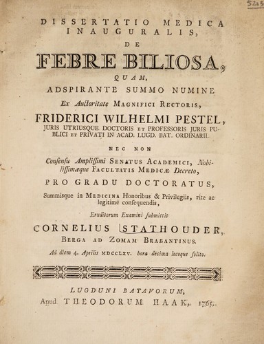Dissertatio medica inauguralis de febre biliosa