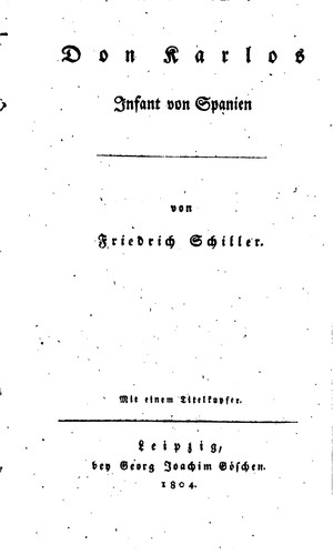 Don Karlos: Infant Von Spanien