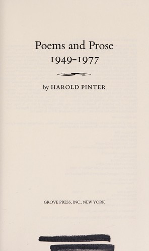 Poems and prose, 1949-1977