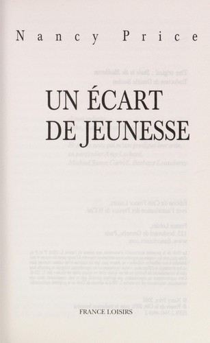 Un ecart de jeunesse
