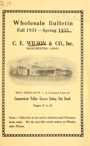 Wholesale bulletin, fall 1931--spring 1932