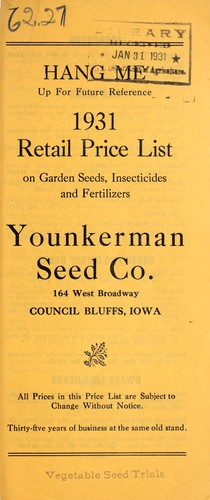 1931 retail price list on garden seeds, insecticides and fertilizers