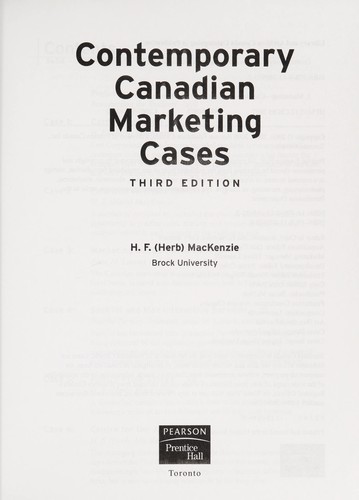 Contemporary Canadian marketing cases