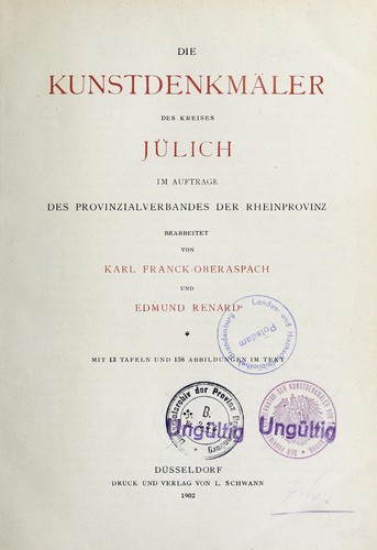 Die Kunstdenkmäler des Kreises Jülich