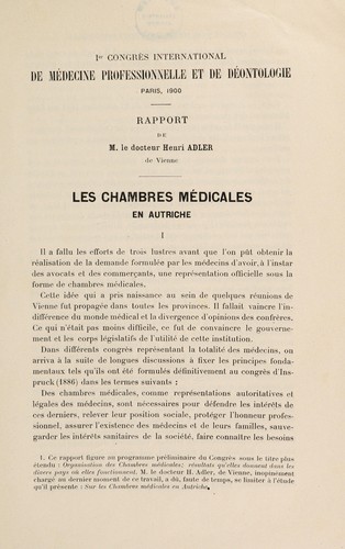 Les chambres médicales en Autriche