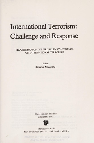 International terrorism, challenge and response