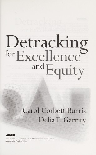 Detracking for excellence and equity