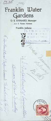 Franklin Water Gardens, D. E. Wishard, manager