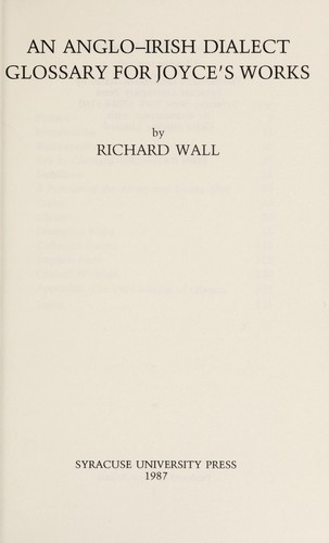 An Anglo-Irish dialect glossary for Joyce's works