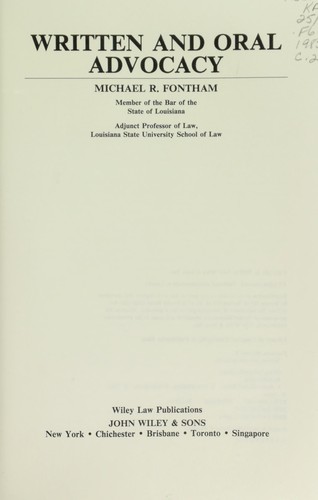 Written and oral advocacy