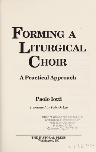 Forming a liturgical choir